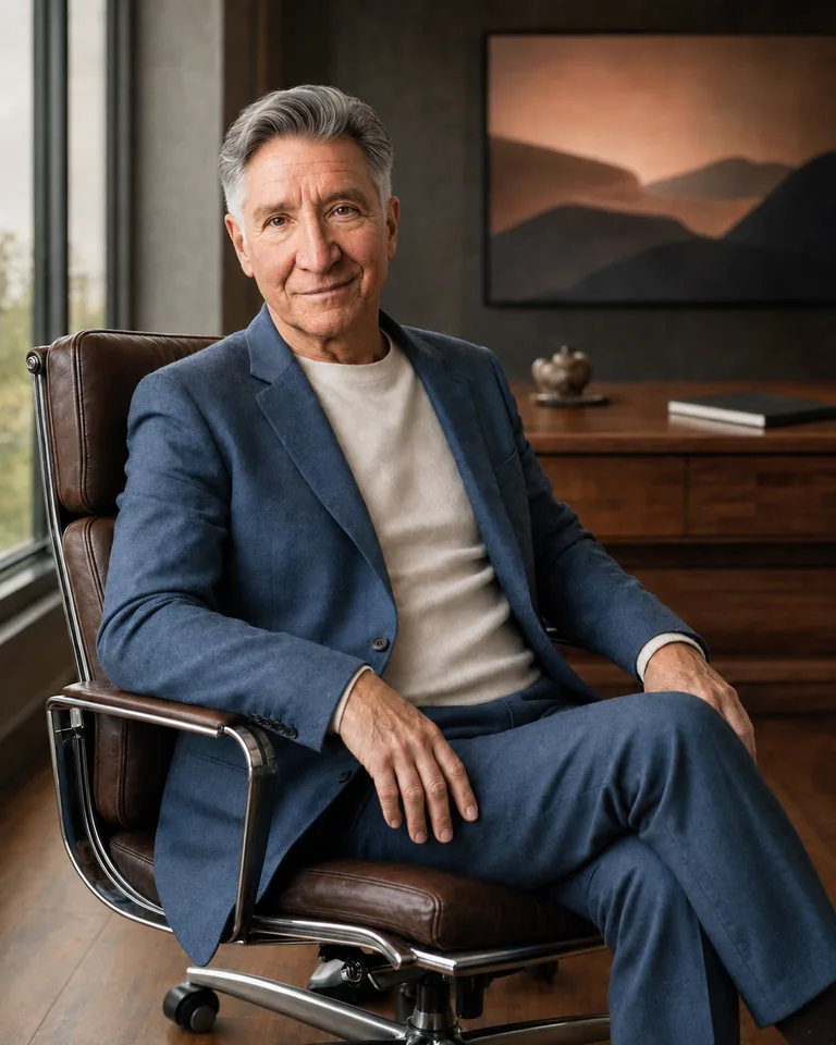 Porträt von Michael Wolfgang Haaker im blauen Anzug